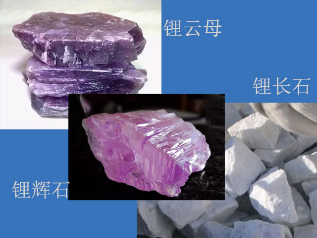 各種類型的鋰礦石資源 各種類型的鋰礦石資源